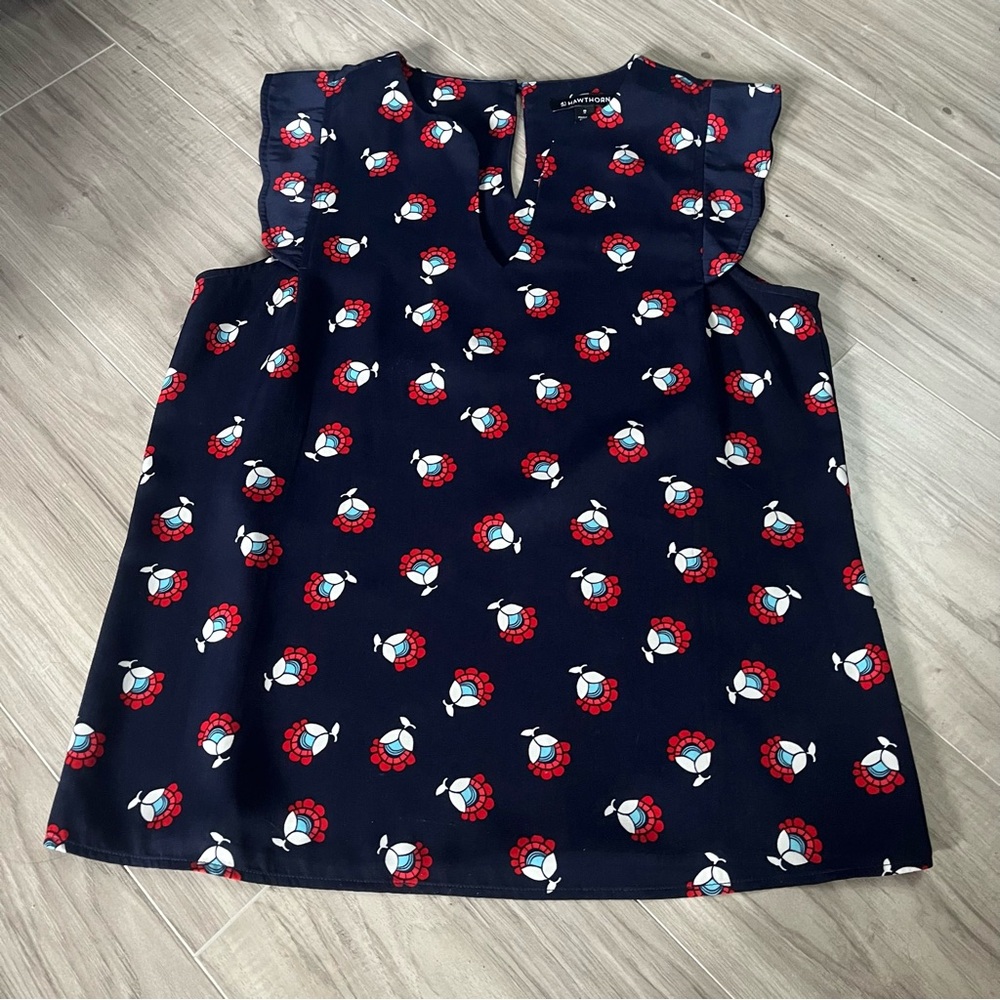 41 Hawthorn women’s Sleeveless Blouse red white blue size medium